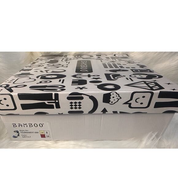 New: Bamboo Velvet Gray Ankle Strap Platform High Heels Y2K Chunky Heels - Picture 8 of 8